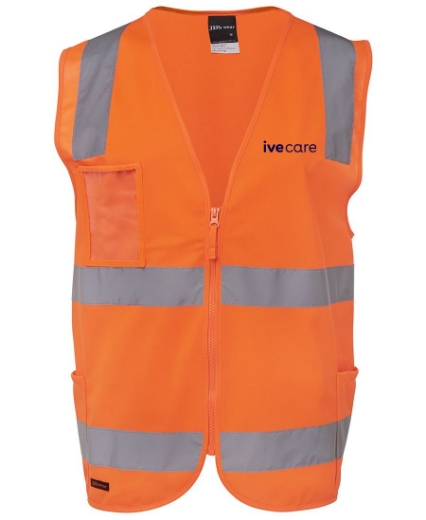 Picture of JB's Wear, HV (D+N) Zip Orange Safety Vest - Contractor
