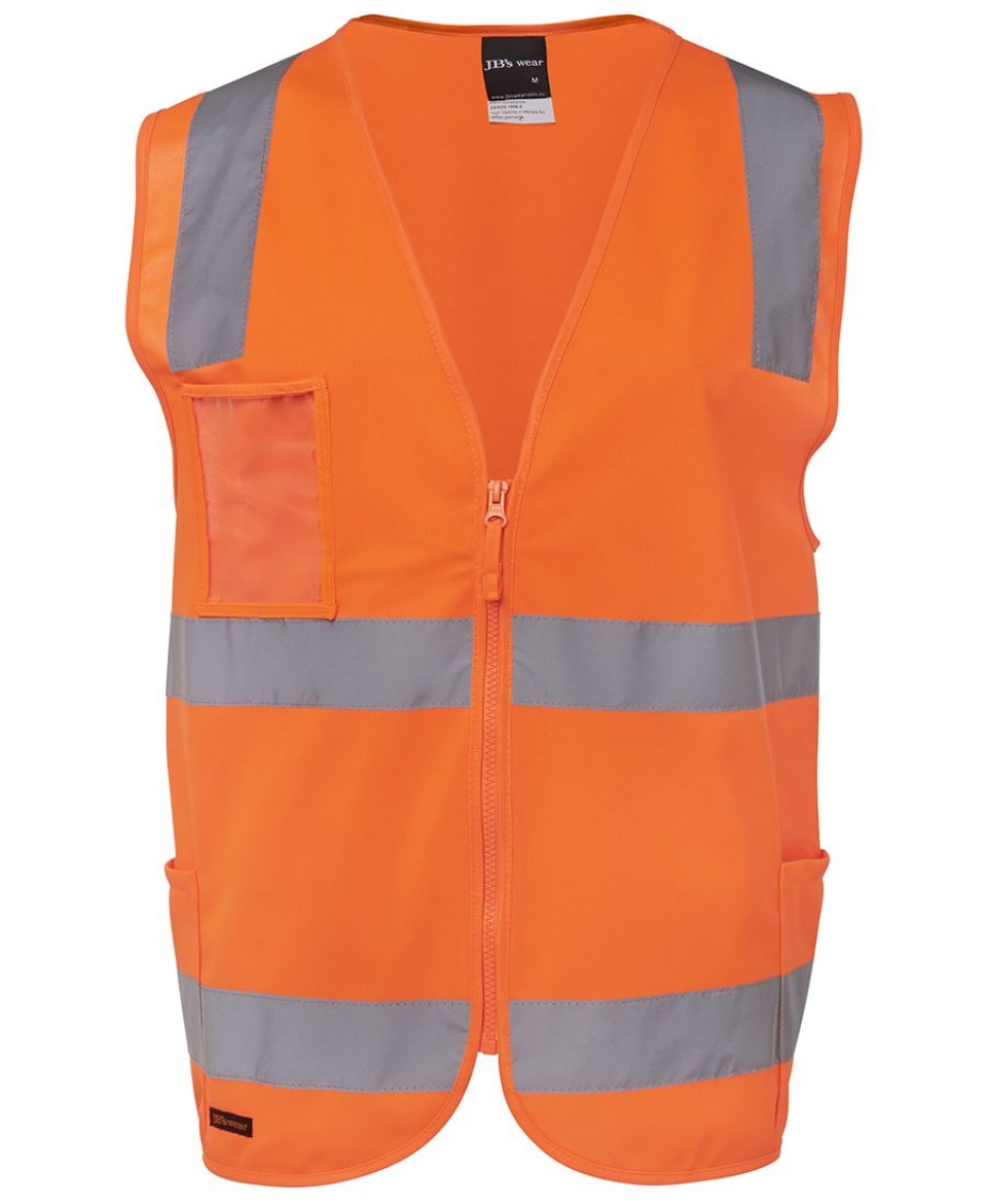 Picture of JB's Wear, HV (D+N) Zip Orange Safety Vest - Visitor