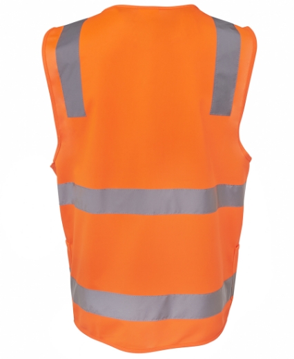 Picture of JB's Wear, HV (D+N) Zip Orange Safety Vest - Visitor