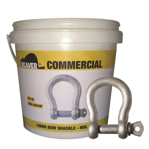 Picture of Beaver, Hot Dipped Galvanised Commercial Bow Shackles - Galvanised Size 10mm